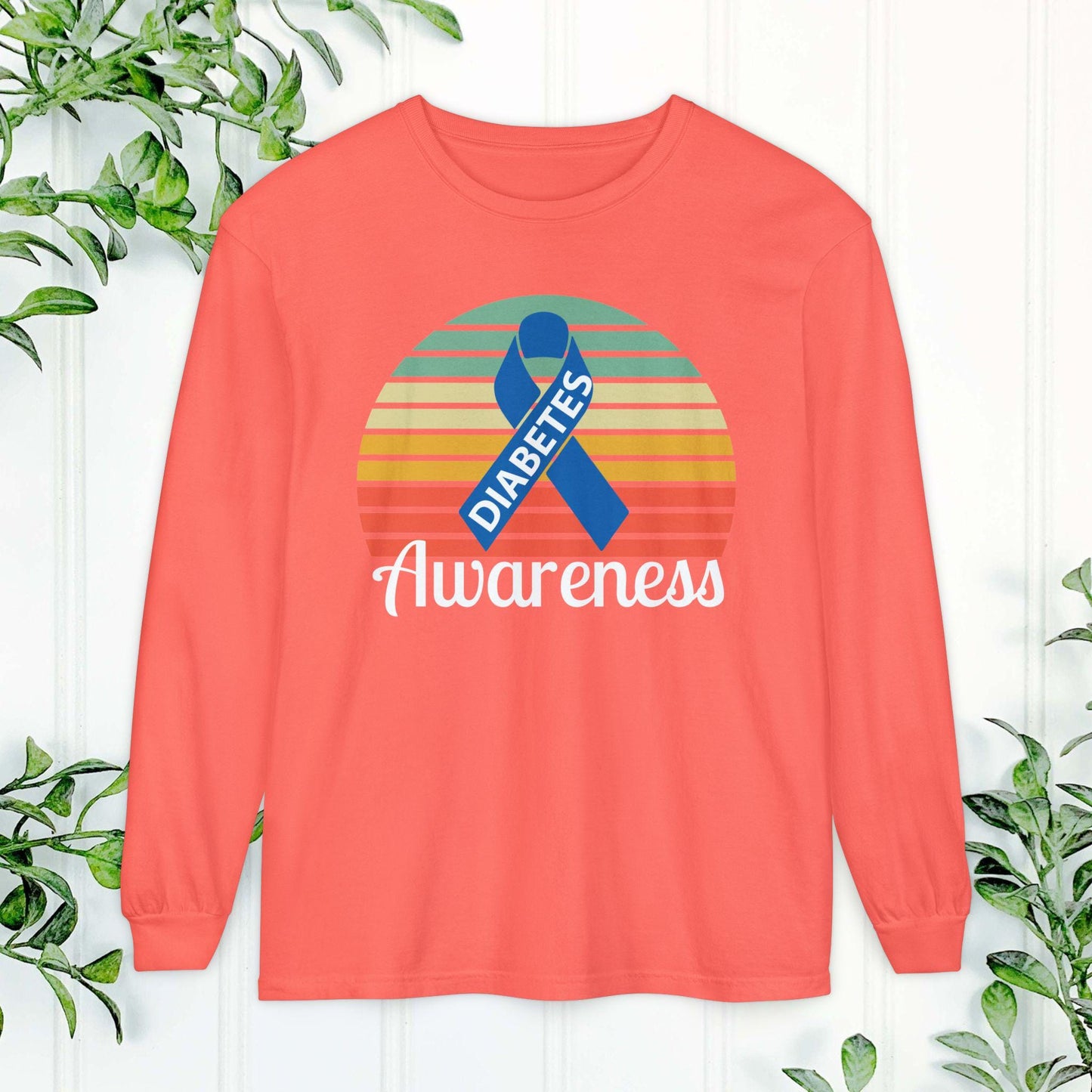 Diabetes Awareness Long Sleeve Shirt, Diabetes Shirt, Sports Team Spirit, Health Gear, Gift for Supporters, T1D awareness, T1D Support