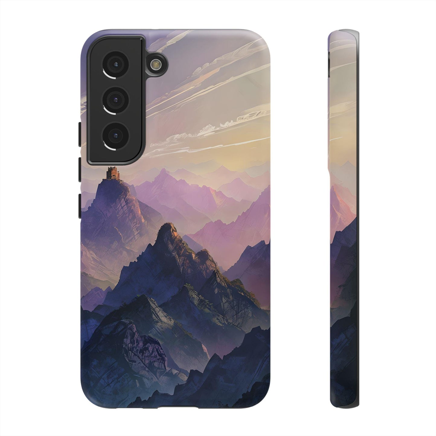 Mountain Sunset Phone Case: 3D Wrap, Dual Layer Protective Cover