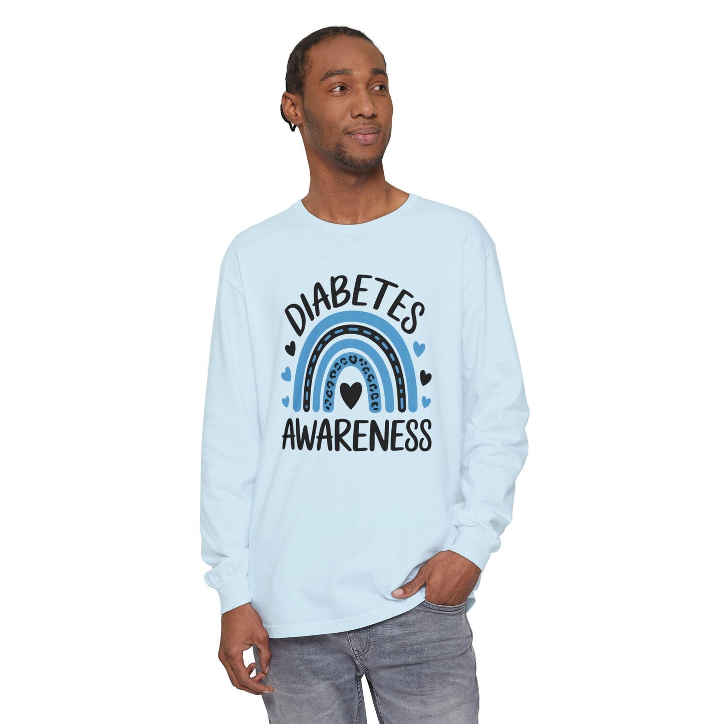 Diabetes Awareness Long Sleeve T-Shirt, Diabetes Support and Advocacy, Fundraiser Events, Gifts, Awareness Campaigns, Support, JD1, T1D