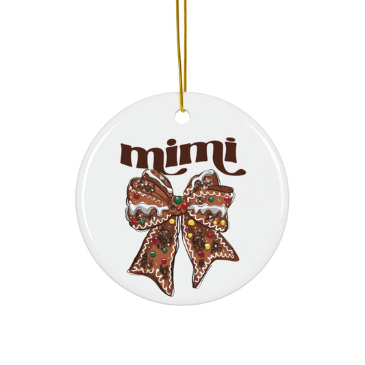 Mimi Christmas Ornament - Personalized Holiday Decor, Gingerbread Bow Design, Perfect for Christmas, Tree Decorations, Gift Tags, [...]