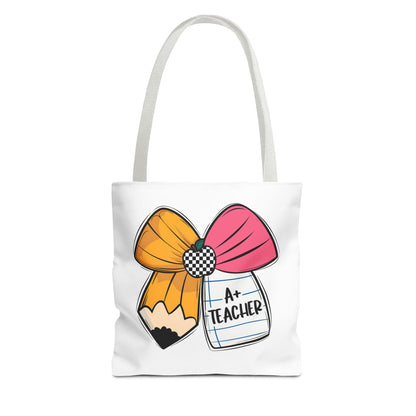A+ Teacher Tote Bag, Teacher Appreciation Gift, School Supplies Bag, Eco-Friendly Merchandise, Cute Teacher Accessory, Back to School