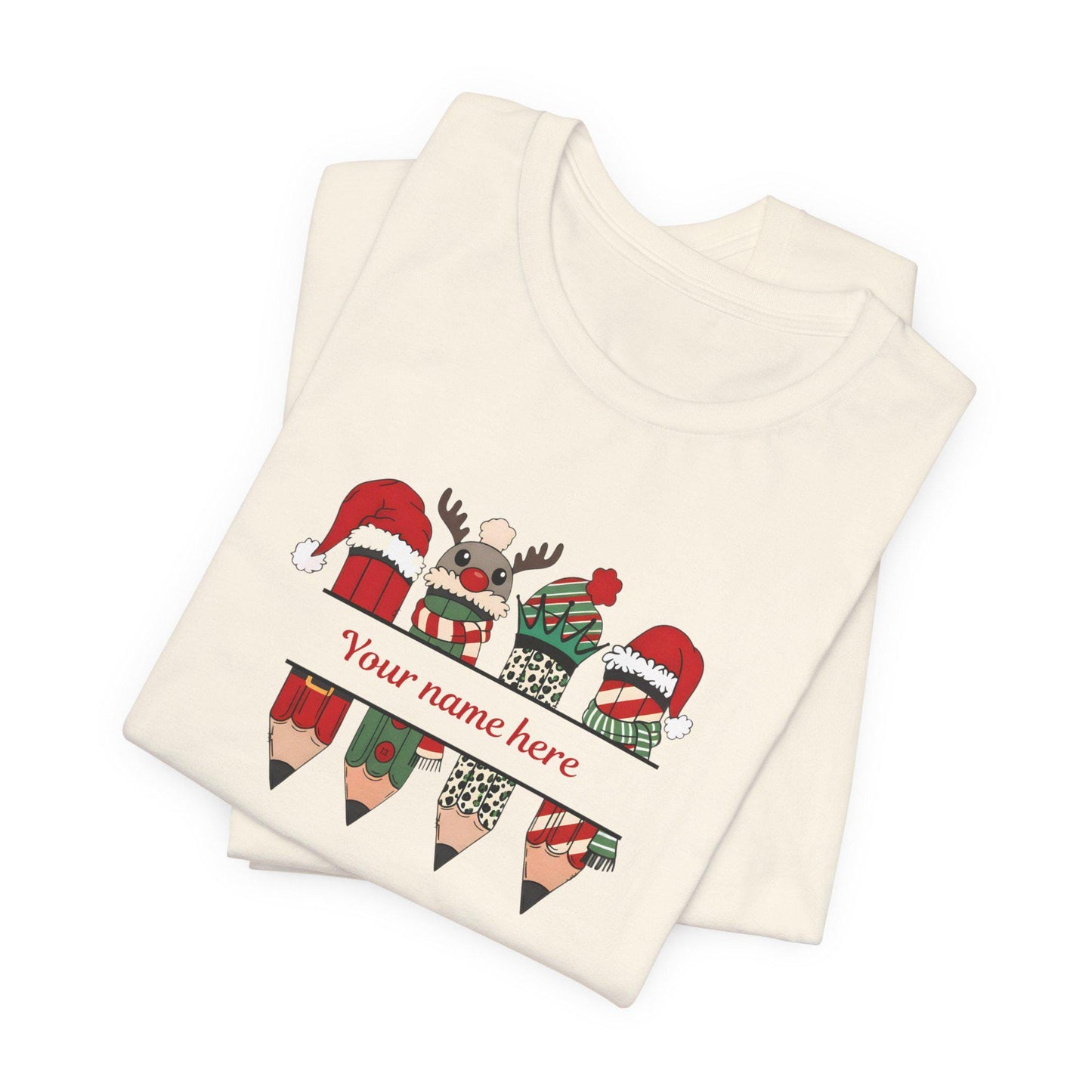 Personalized Christmas Tee, Festive Holiday Shirt, Unisex Jersey Tee, Custom Name Gift, Cozy Christmas Apparel