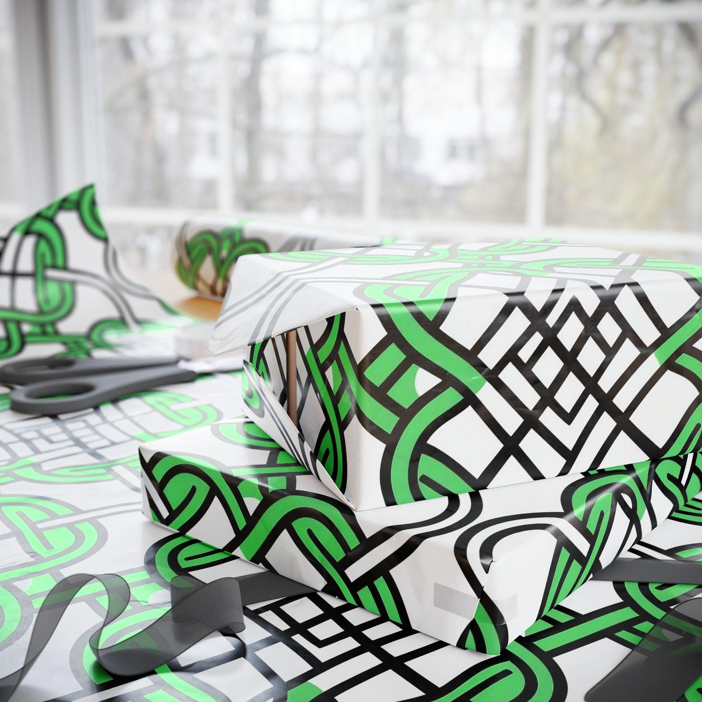 Festive Gaelic Wrapping Papers for Holidays, Gift Wrapping, Eco-Friendly Gift Wrap, Unique Patterns, Birthday Decor, Party Supplies