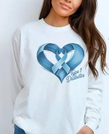 Type 1 Diabetes Awareness Long Sleeve Shirt | Supportive Gift for Friends & Family, Health Awareness Apparel, Unisex Tee, T1D Awareness