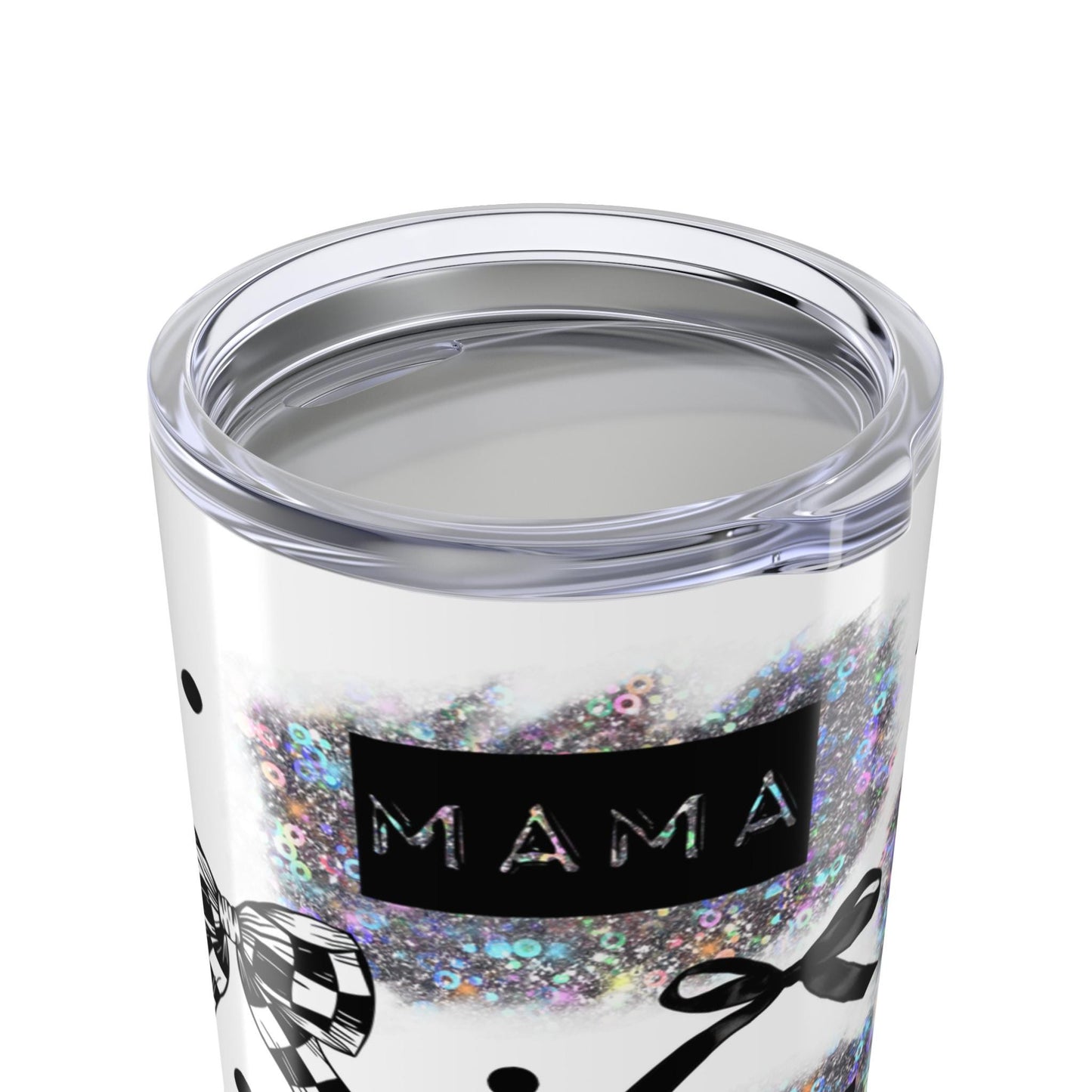 Black bow MAMA Tumbler 20oz, Checkered bow MAMA tumbler, Perfect gift for mom.