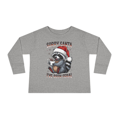 Toddler Long Sleeve Tee, Funny Christmas Tee, Holiday Apparel, Kids' Gift, Cute Santa Shirt, Feral Animal Tee