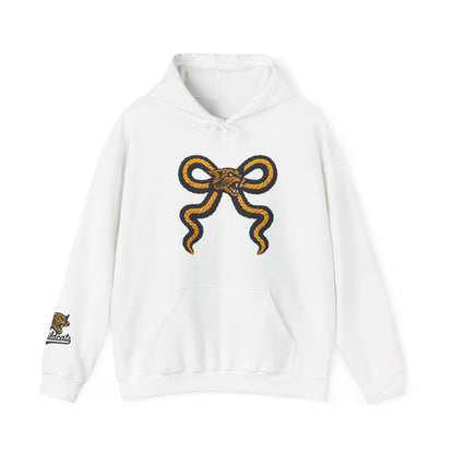 Faux stitching WILDCAT Hooded Sweatshirt with Unique Snake Design, Perfect for Casual Wear, Gift Ideas, Streetwear, and Cozy Days
