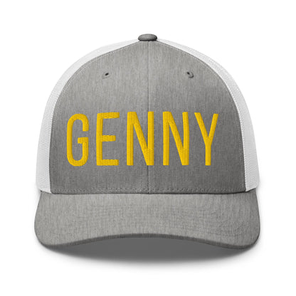 Embroidered Trucker Cap. Puff embroidery. GENNY hat