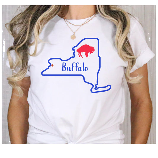 Buffalo Short Sleeve Tee, Fun Buffalo Fan Shirt, Game Day T-Shirt, Sports Apparel, Unisex Sports Tee, Perfect Gift for Football Fans