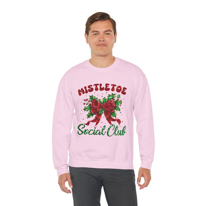 Cozy Holiday Sweatshirt with Mistletoe Design, Perfect for Winter Gatherings, Christmas Parties, Family Celebrations, Gifts