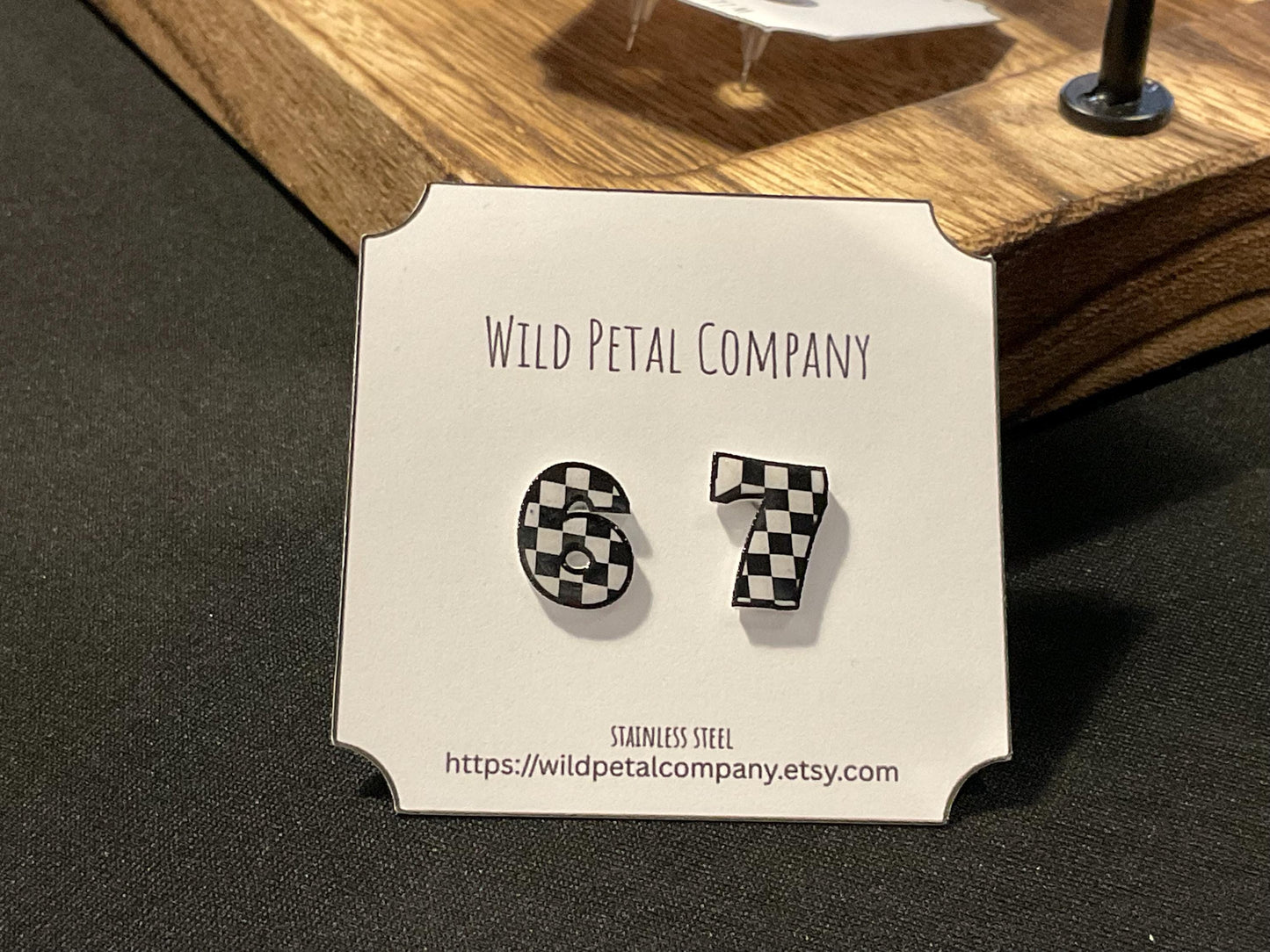 6 7 black and white earrings, six seven Earrings, checkers earrings.