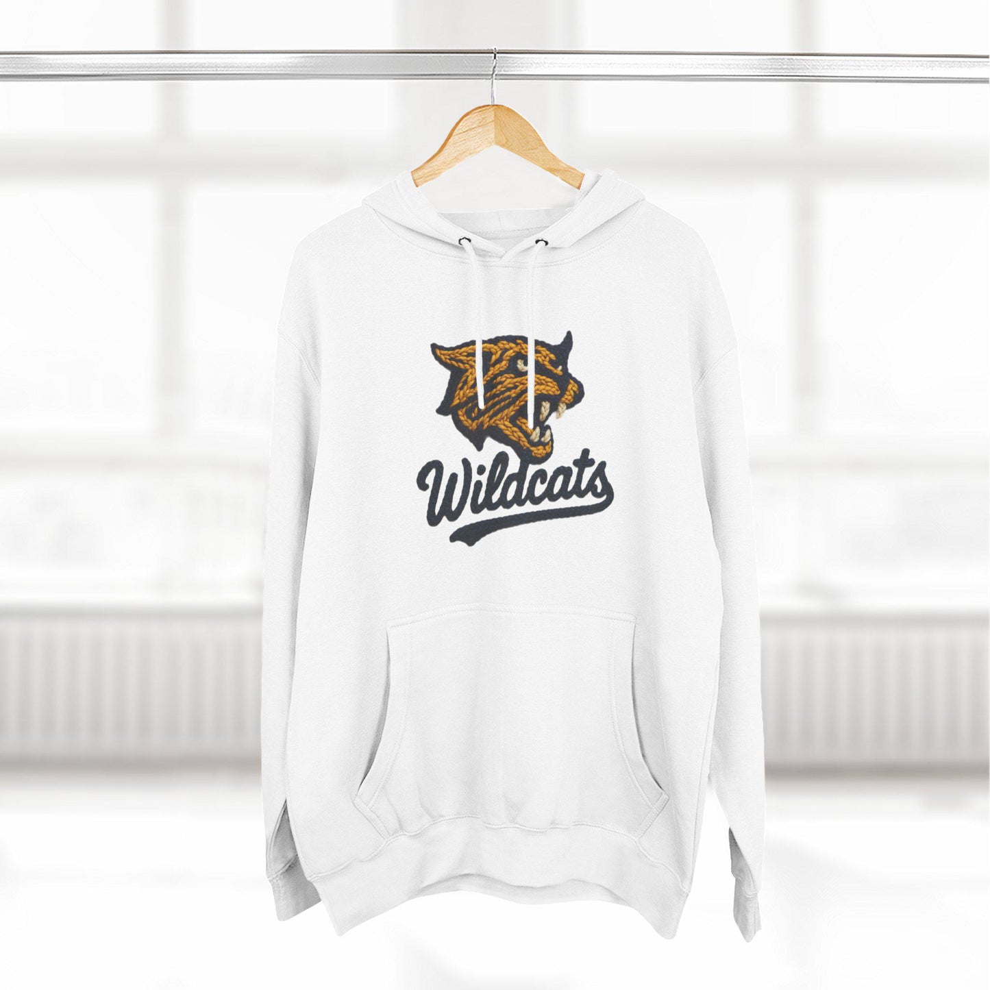 Wildcats Hoodie, Faux Yarn, Cozy Sports Apparel, Unisex Sweatshirt, Perfect for Game Days, Team Spirit Wear, Gift for Fans