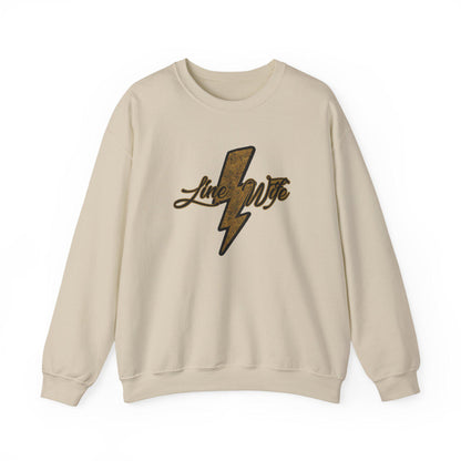 Line Wife Lightning Bolt Crewneck Sweatshirt - Unisex Heavy Blend, Cozy Pullover, Casual Wear, Gift for Him/Her, Everyday Comfort