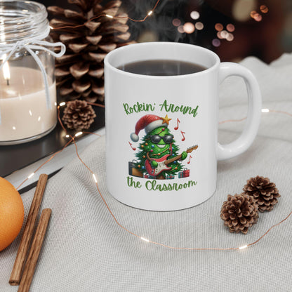 Festive Classroom Ceramic Mug with Whimsical Gnome Design | Perfect Gift for Coffee Lovers, Holiday Celebrations, Cozy Home Decor