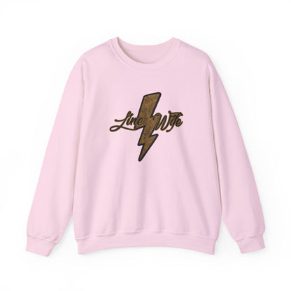 Line Wife Lightning Bolt Crewneck Sweatshirt - Unisex Heavy Blend, Cozy Pullover, Casual Wear, Gift for Him/Her, Everyday Comfort