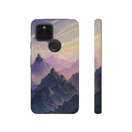 Mountain Sunset Phone Case: 3D Wrap, Dual Layer Protective Cover