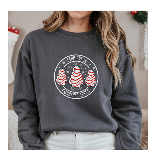 Cozy Christmas Sweatshirt: Unisex Crewneck with Farm Fresh Trees