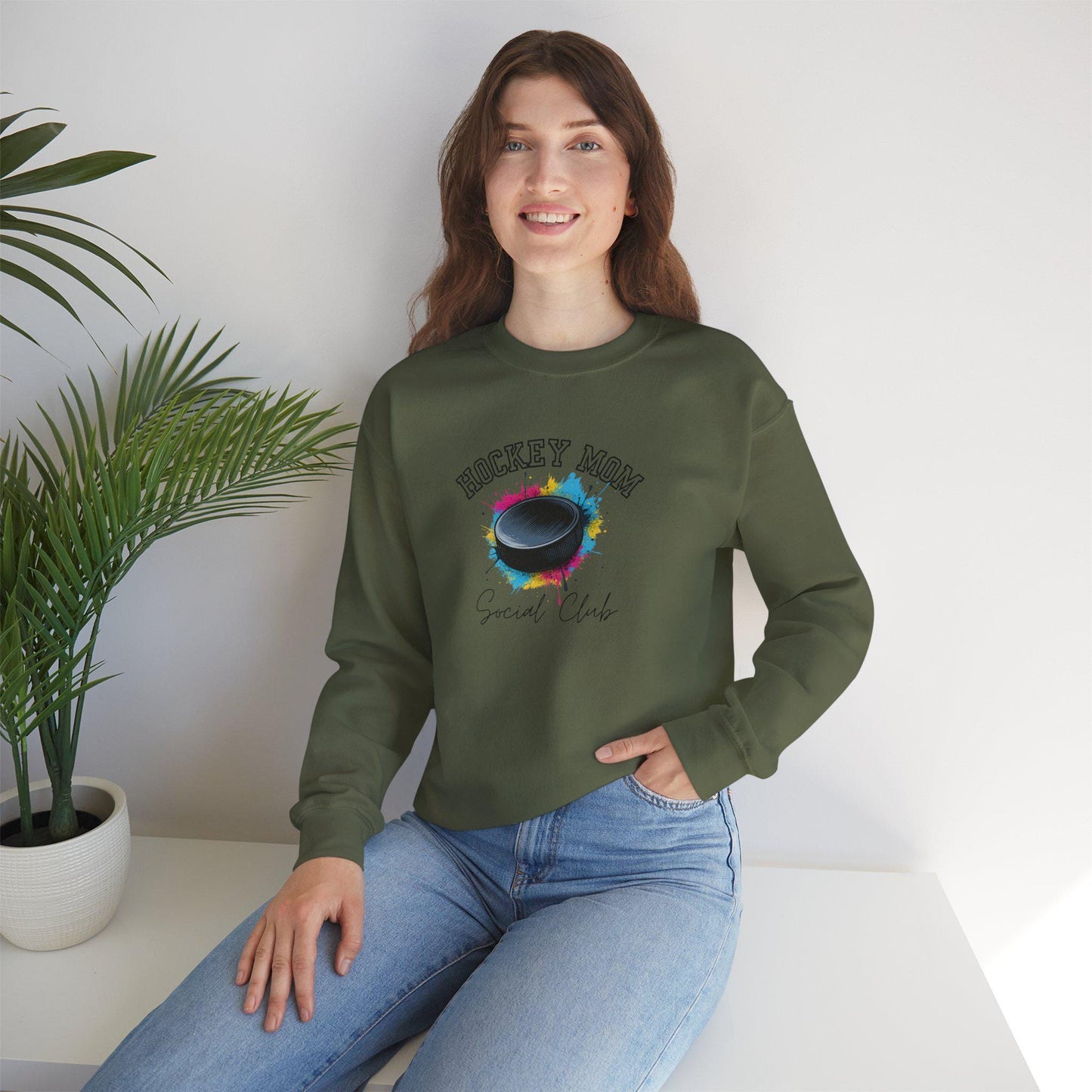 Hockey Mom Sweatshirt, Crewneck, Sports Apparel, Gift for Hockey Moms, Winter Fashion, Casual Outfit