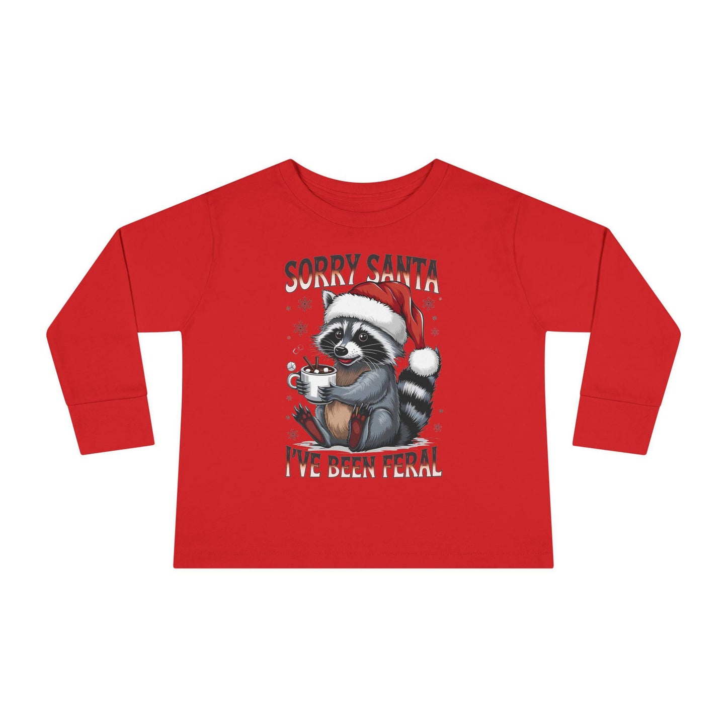 Toddler Long Sleeve Tee, Funny Christmas Tee, Holiday Apparel, Kids' Gift, Cute Santa Shirt, Feral Animal Tee