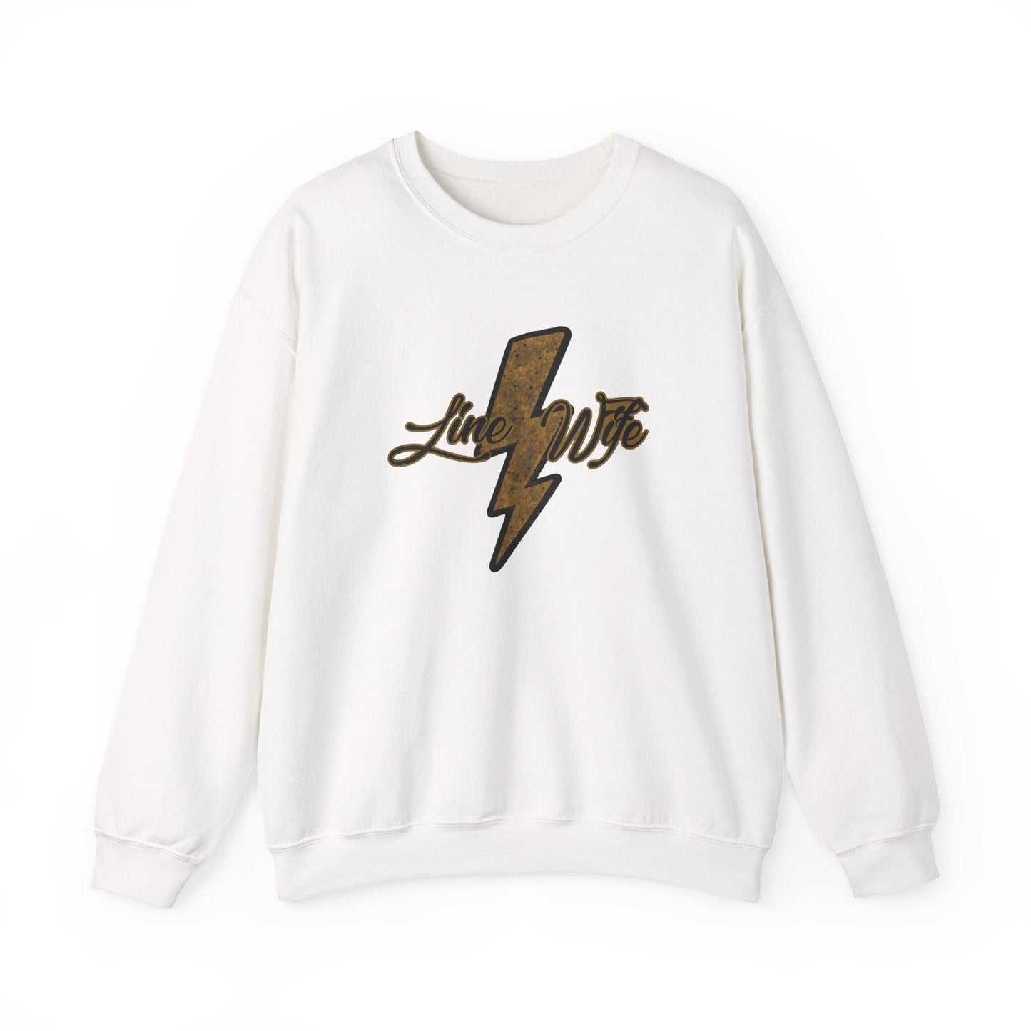 Line Wife Lightning Bolt Crewneck Sweatshirt - Unisex Heavy Blend, Cozy Pullover, Casual Wear, Gift for Him/Her, Everyday Comfort
