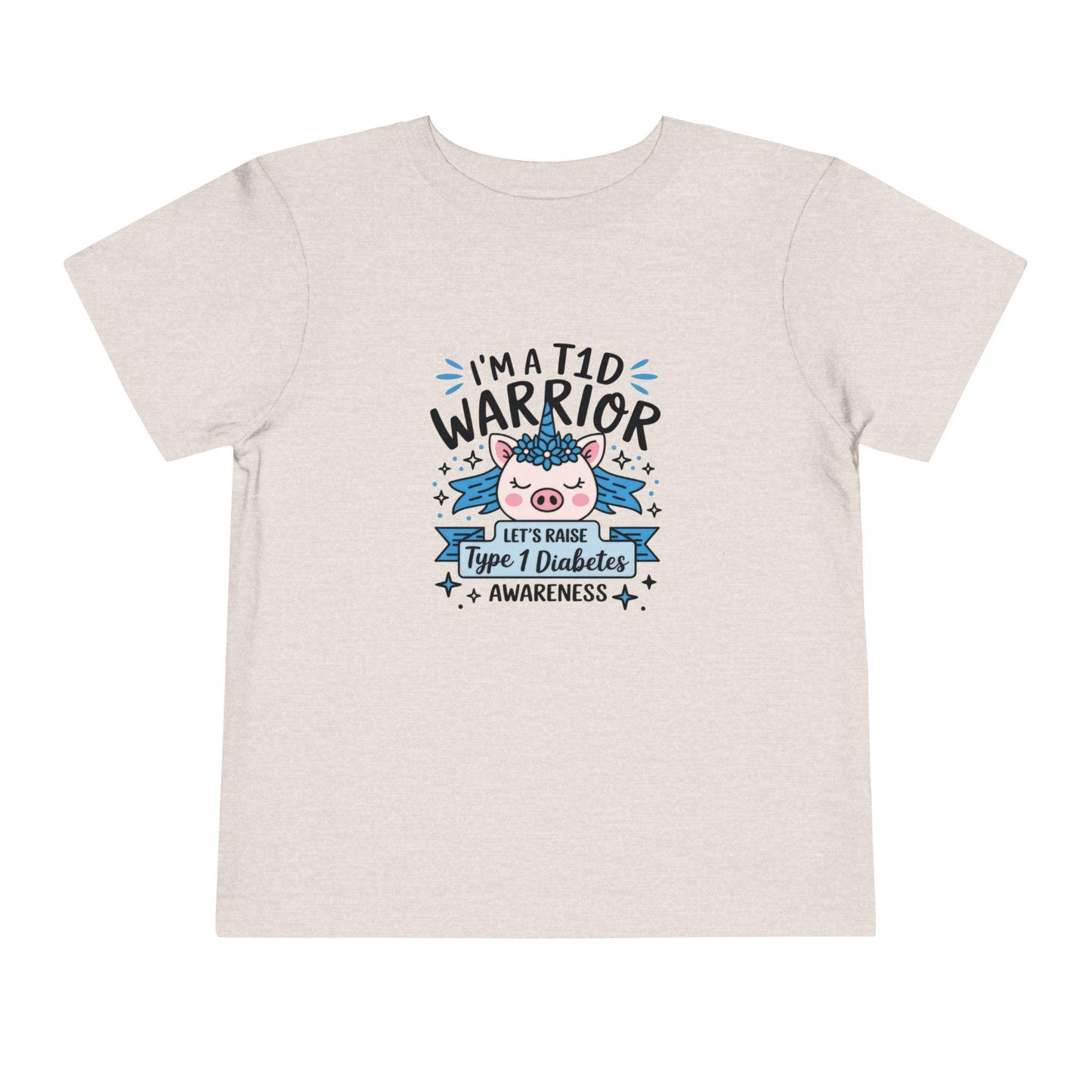 Toddler T1D Warrior Tee - Diabetes Awareness T-Shirt, Kid's Short Sleeve Shirt, Support T1D, Cute Children's Apparel,