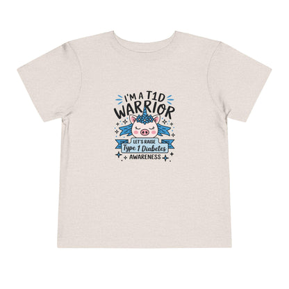 Toddler T1D Warrior Tee - Diabetes Awareness T-Shirt, Kid's Short Sleeve Shirt, Support T1D, Cute Children's Apparel,