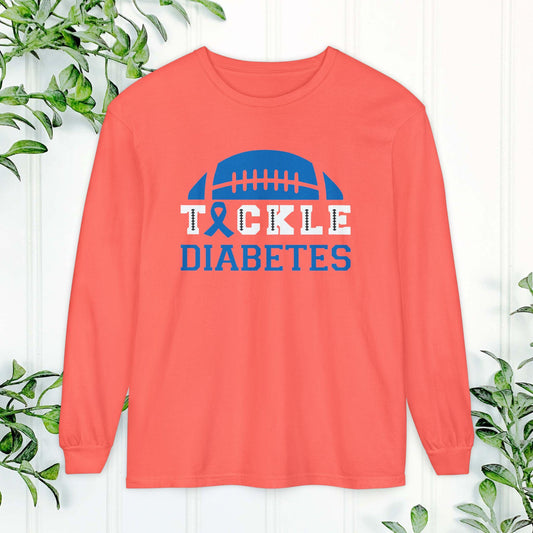 Diabetes Awareness Long Sleeve Shirt, Tackle Diabetes Shirt, Sports Team Spirit, Health Campaign Gear, Gift for Supporters, T1D awareness