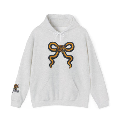 Faux stitching WILDCAT Hooded Sweatshirt with Unique Snake Design, Perfect for Casual Wear, Gift Ideas, Streetwear, and Cozy Days