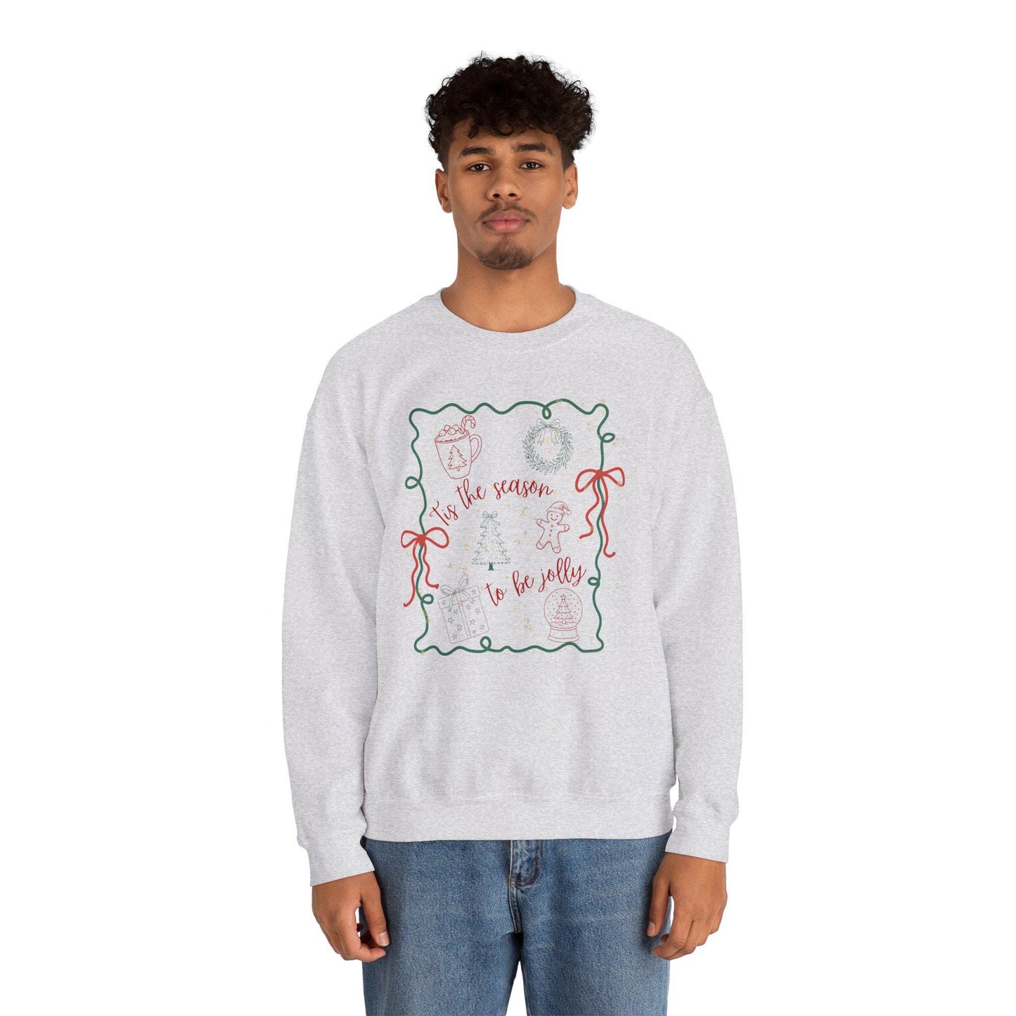 Cozy Holiday Sweatshirt - 'Tis the Season to Be Jolly, Christmas Gift, Unisex Crewneck, Festive Apparel, Winter Wear