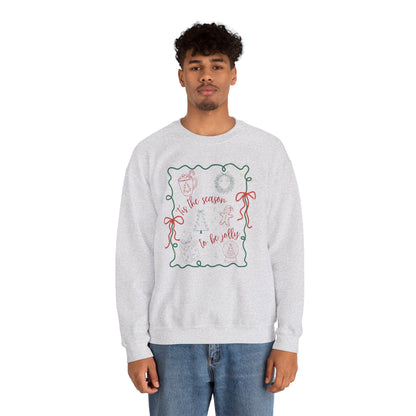 Cozy Holiday Sweatshirt - 'Tis the Season to Be Jolly, Christmas Gift, Unisex Crewneck, Festive Apparel, Winter Wear