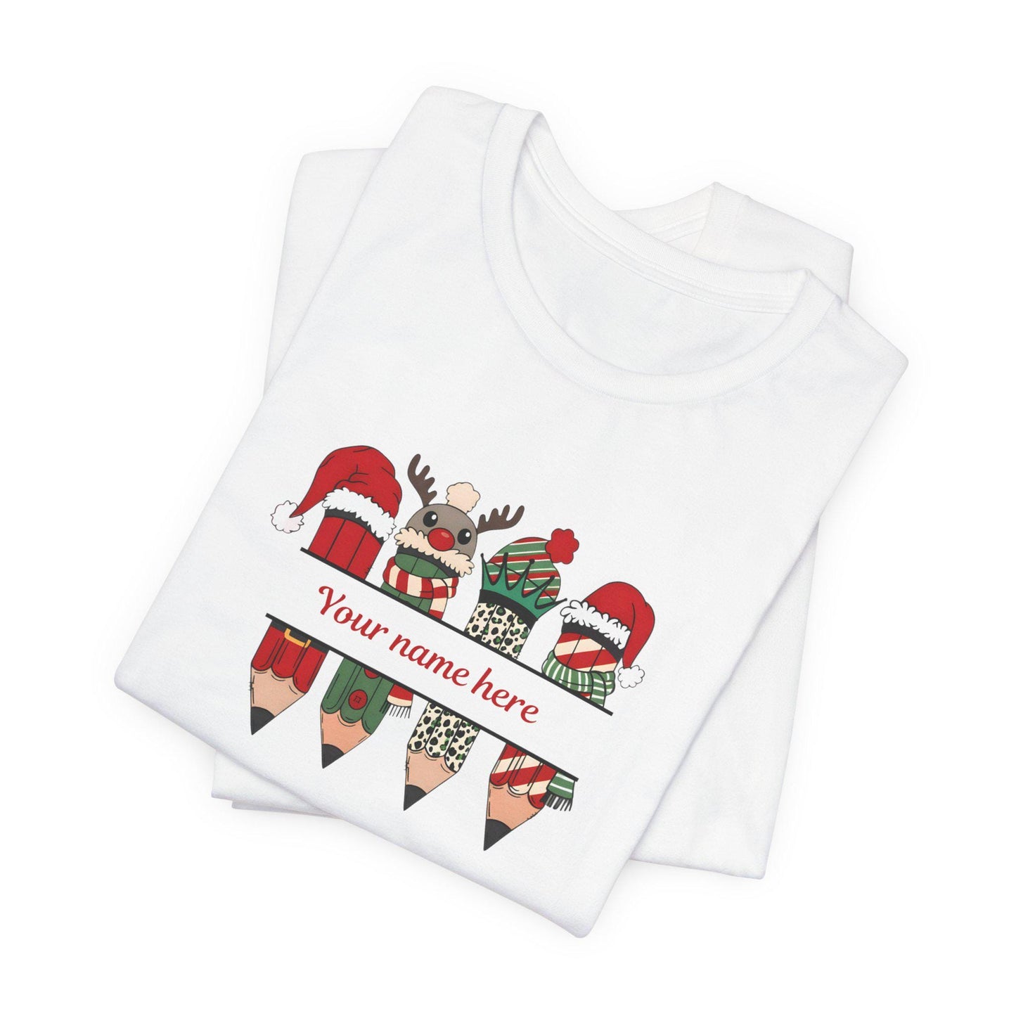 Personalized Christmas Tee, Festive Holiday Shirt, Unisex Jersey Tee, Custom Name Gift, Cozy Christmas Apparel
