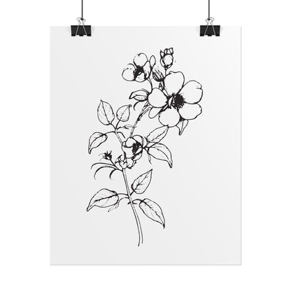 Floral Sketch Print: Minimalist Botanical Wall Art