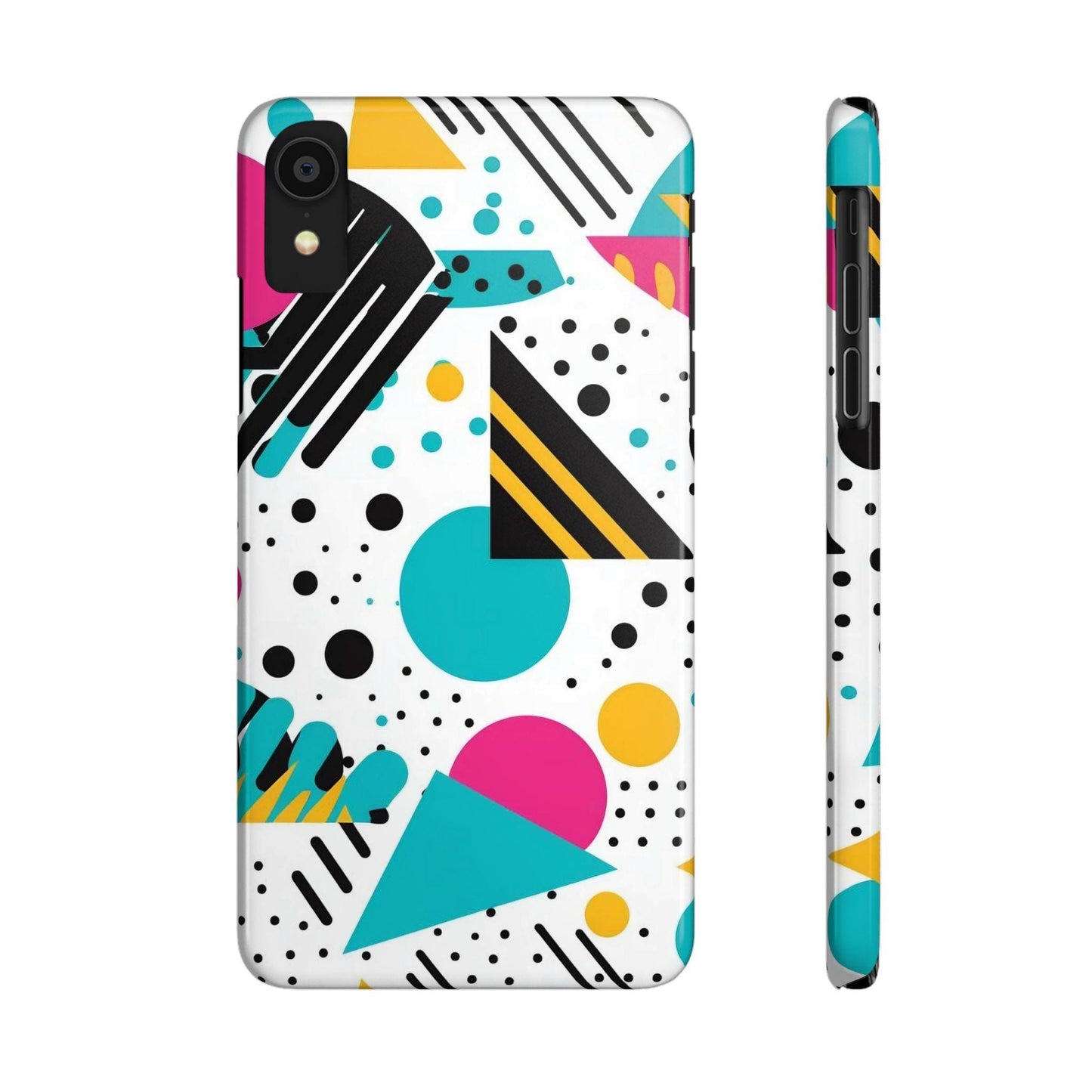 Geometric iPhone Case: Colorful Abstract Design, Protective Slim Cover
