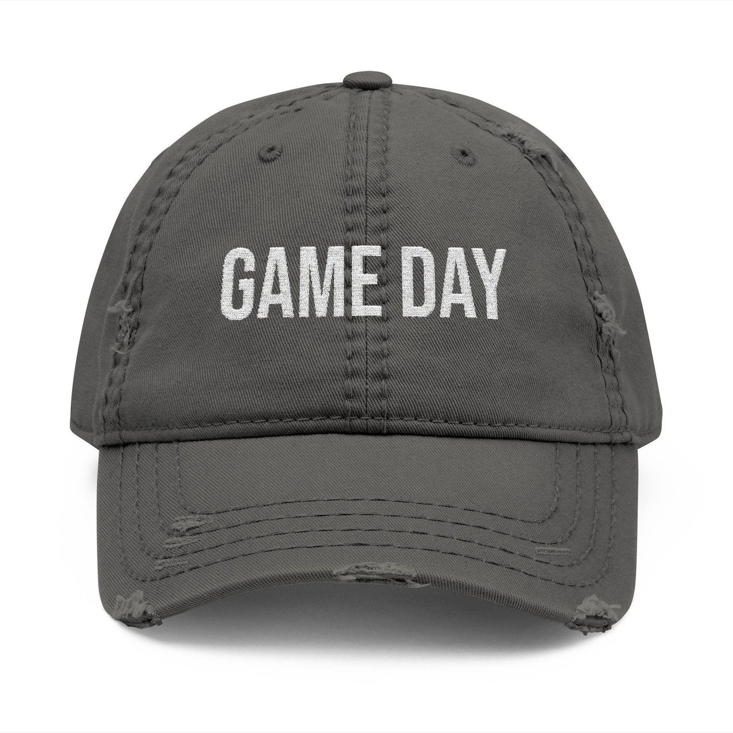 Game Day distressed dad hat, Embroidered baseball cap, cute game day hat