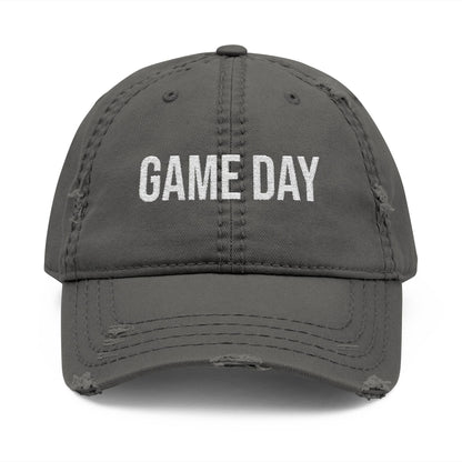 Game Day distressed dad hat, Embroidered baseball cap, cute game day hat