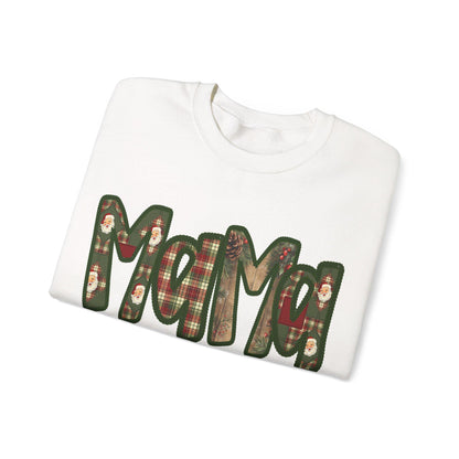 Cozy Mama Sweatshirt, Faux embroidery, Perfect for Mom, Casual Style, Comfortable Crewneck, Holiday Apparel, Trendy Fashion