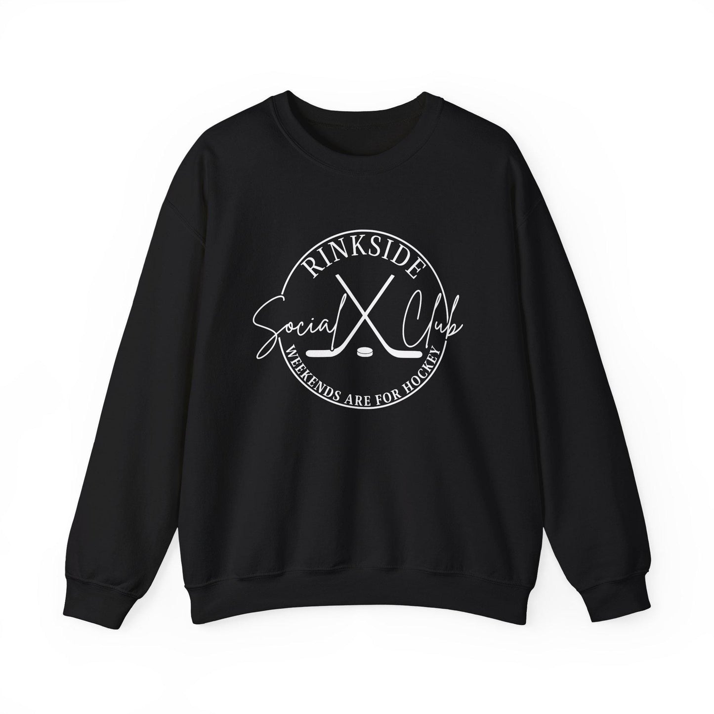 Rinkside Social Club Crewneck Sweatshirt, Cozy Hockey Sweatshirt, Unisex Warmth, Weekend Vibes, Perfect Hockey Gift, Hockey mom gift