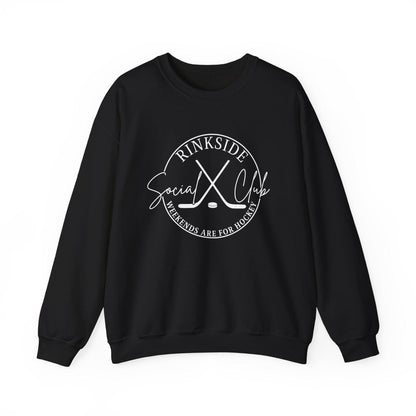 Rinkside Social Club Crewneck Sweatshirt, Cozy Hockey Sweatshirt, Unisex Warmth, Weekend Vibes, Perfect Hockey Gift, Hockey mom gift