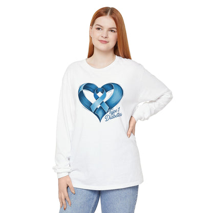 Type 1 Diabetes Awareness Long Sleeve Shirt | Supportive Gift for Friends & Family, Health Awareness Apparel, Unisex Tee, T1D Awareness