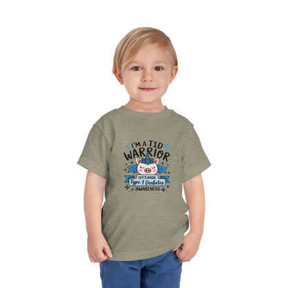 Toddler T1D Warrior Tee - Diabetes Awareness T-Shirt, Kid's Short Sleeve Shirt, Support T1D, Cute Children's Apparel,