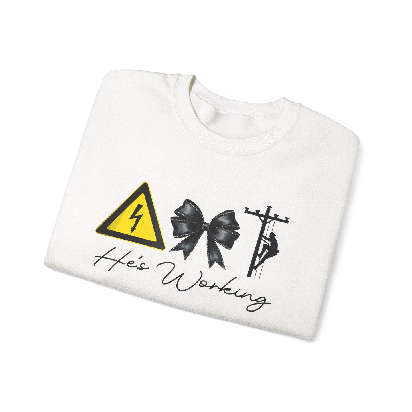 Line wife sweater, Hes working. lineman IBEW - Perfect Gift for Him, Cozy & Stylish Winter Wear, Everyday Comfort, Unisex Fashion