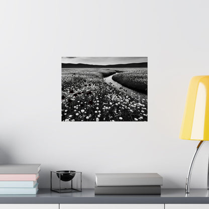 Monochrome Landscape Poster: Minimalist Nature Art Print