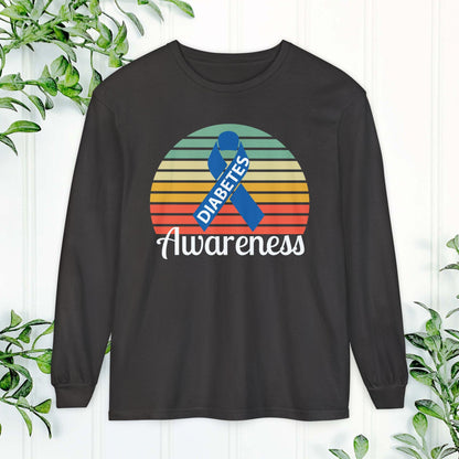 Diabetes Awareness Long Sleeve Shirt, Diabetes Shirt, Sports Team Spirit, Health Gear, Gift for Supporters, T1D awareness, T1D Support