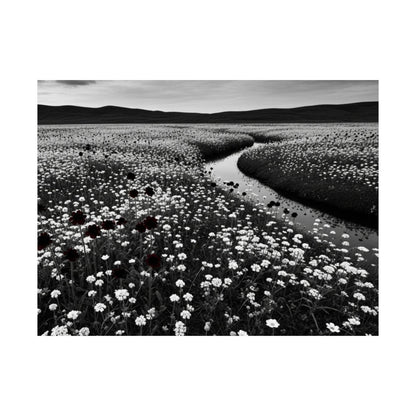 Monochrome Landscape Poster: Minimalist Nature Art Print
