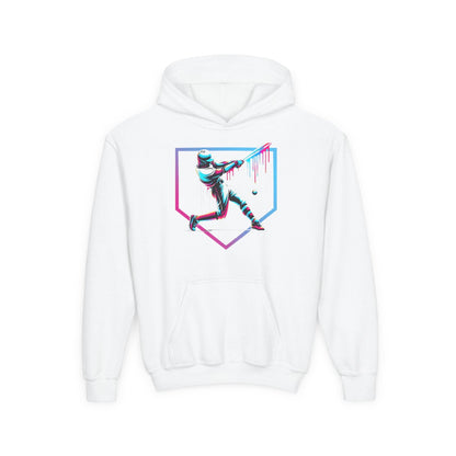 Youth Baseball Drip Hoodie, Cool Sports Sweatshirt, Gift for Kids, Athletic Wear, Baseball Fan Style