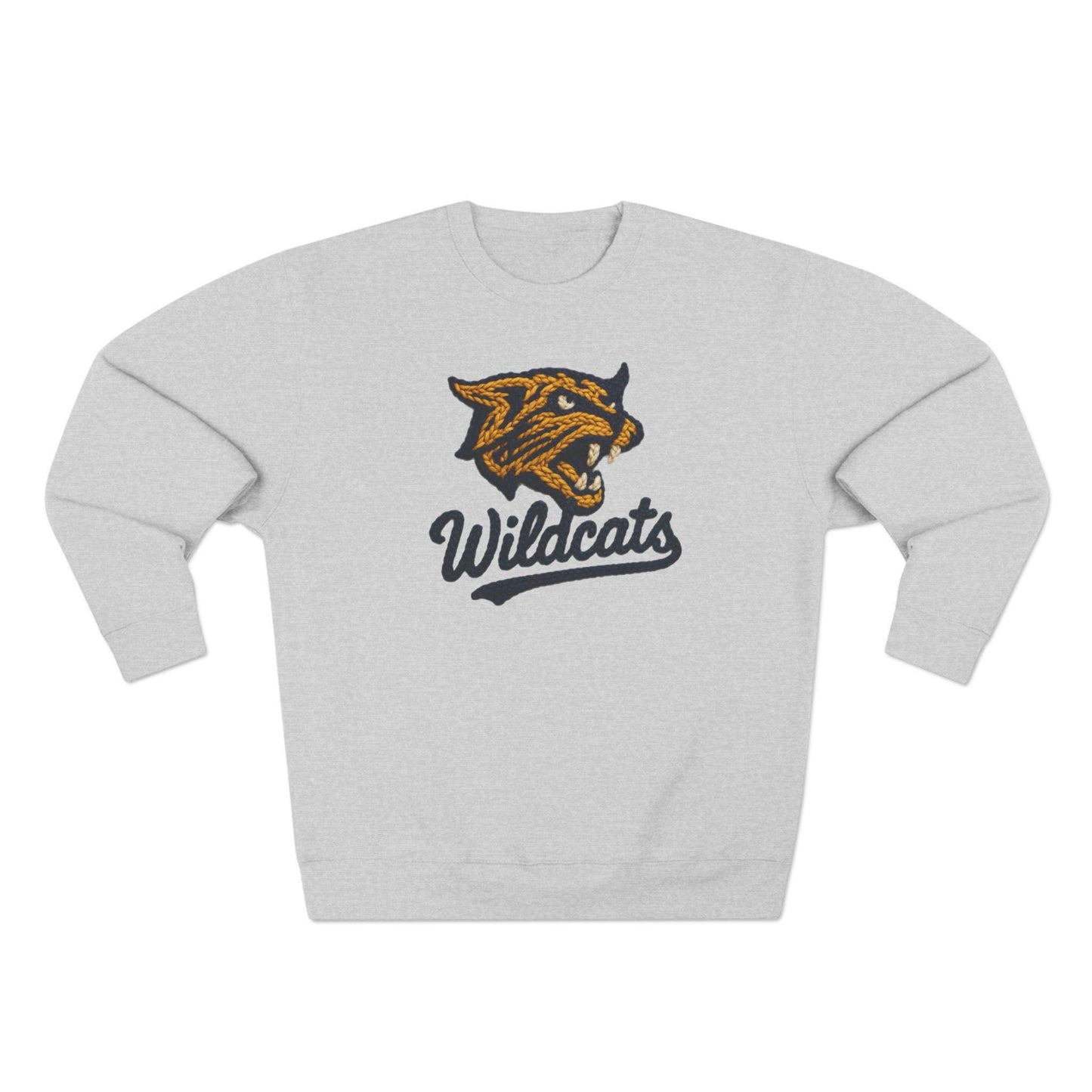 Wildcats Crewneck Sweatshirt, Faux Yarn, Cozy Sweatshirt, Casual Graphic Sweater, Team Apparel, Gift for Sports Fans