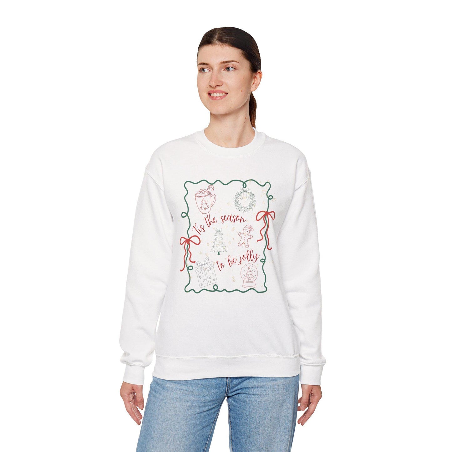 Cozy Holiday Sweatshirt - 'Tis the Season to Be Jolly, Christmas Gift, Unisex Crewneck, Festive Apparel, Winter Wear