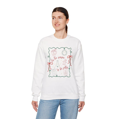 Cozy Holiday Sweatshirt - 'Tis the Season to Be Jolly, Christmas Gift, Unisex Crewneck, Festive Apparel, Winter Wear