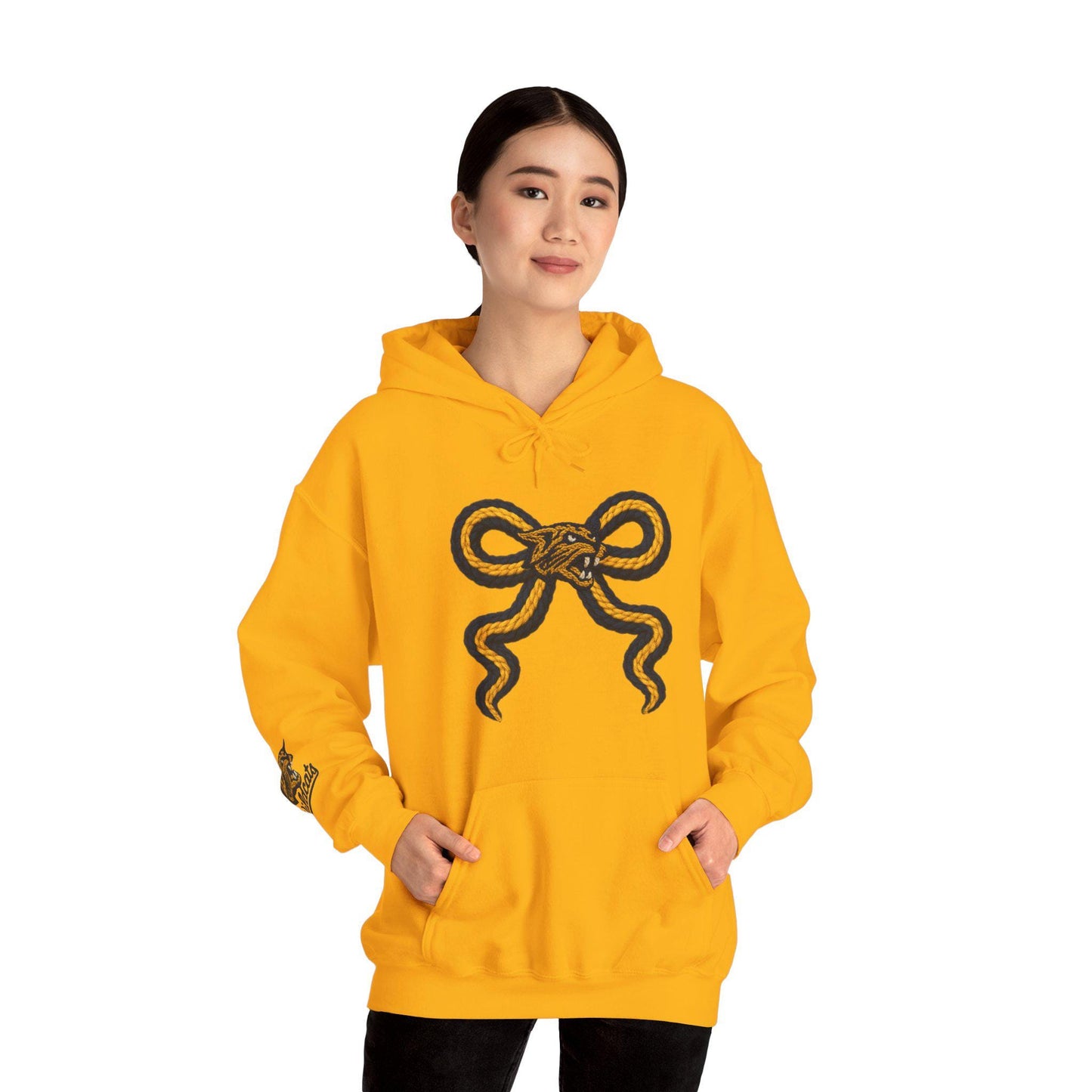 Faux stitching WILDCAT Hooded Sweatshirt with Unique Snake Design, Perfect for Casual Wear, Gift Ideas, Streetwear, and Cozy Days