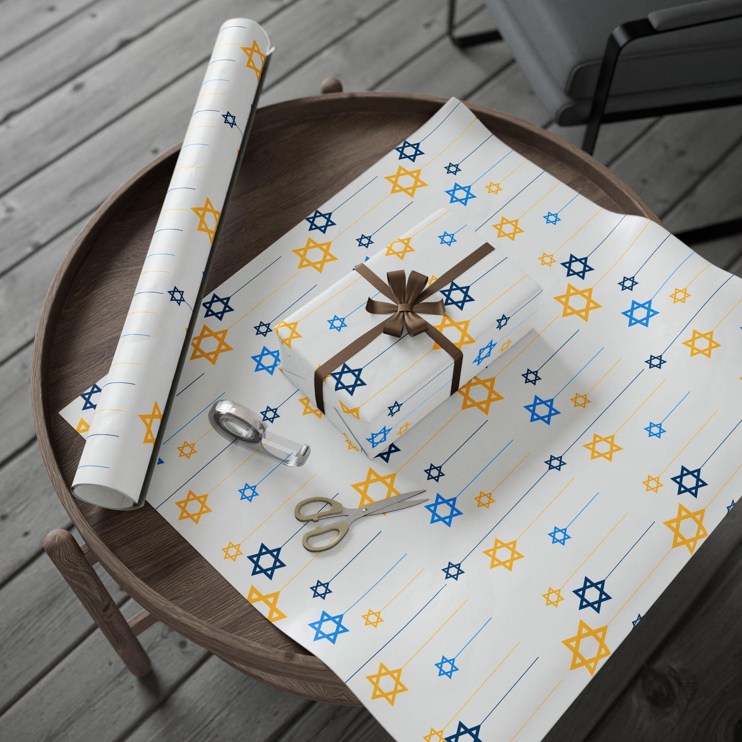 Jewish-Themed Wrapping Papers for Hanukkah and Shabbat, Festive Gift Wrap, Holiday Wrapping, Star of David Decor